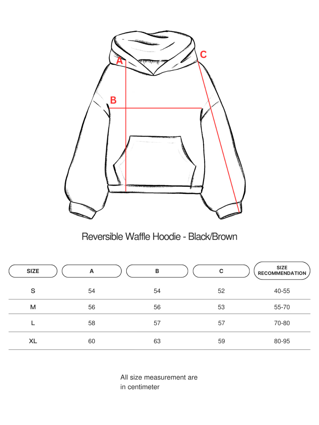 Reversible Waffle Hoodie - Black/Brown