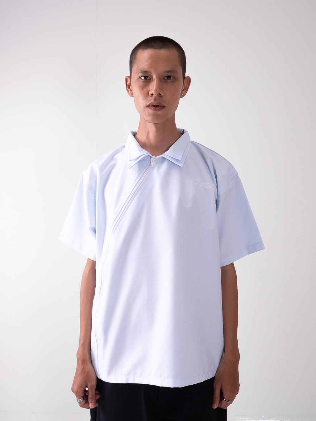 Asymmetrical Workshirt - Sky Blue