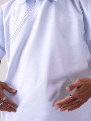 Asymmetrical Workshirt - Sky Blue