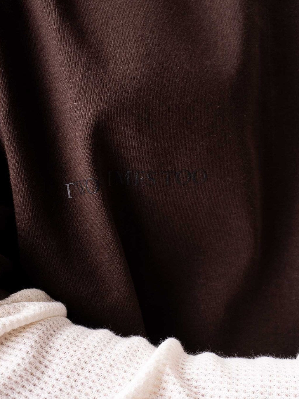 Double Layered Waffle Longsleeve - Brown/Broken White