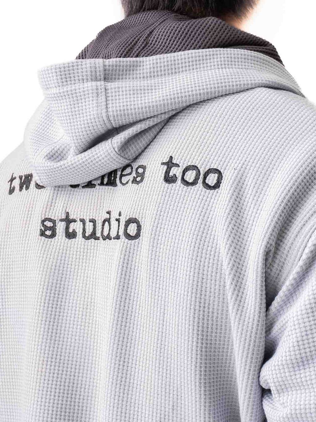 Reversible Waffle Hoodie - Ash purple/Ash teal