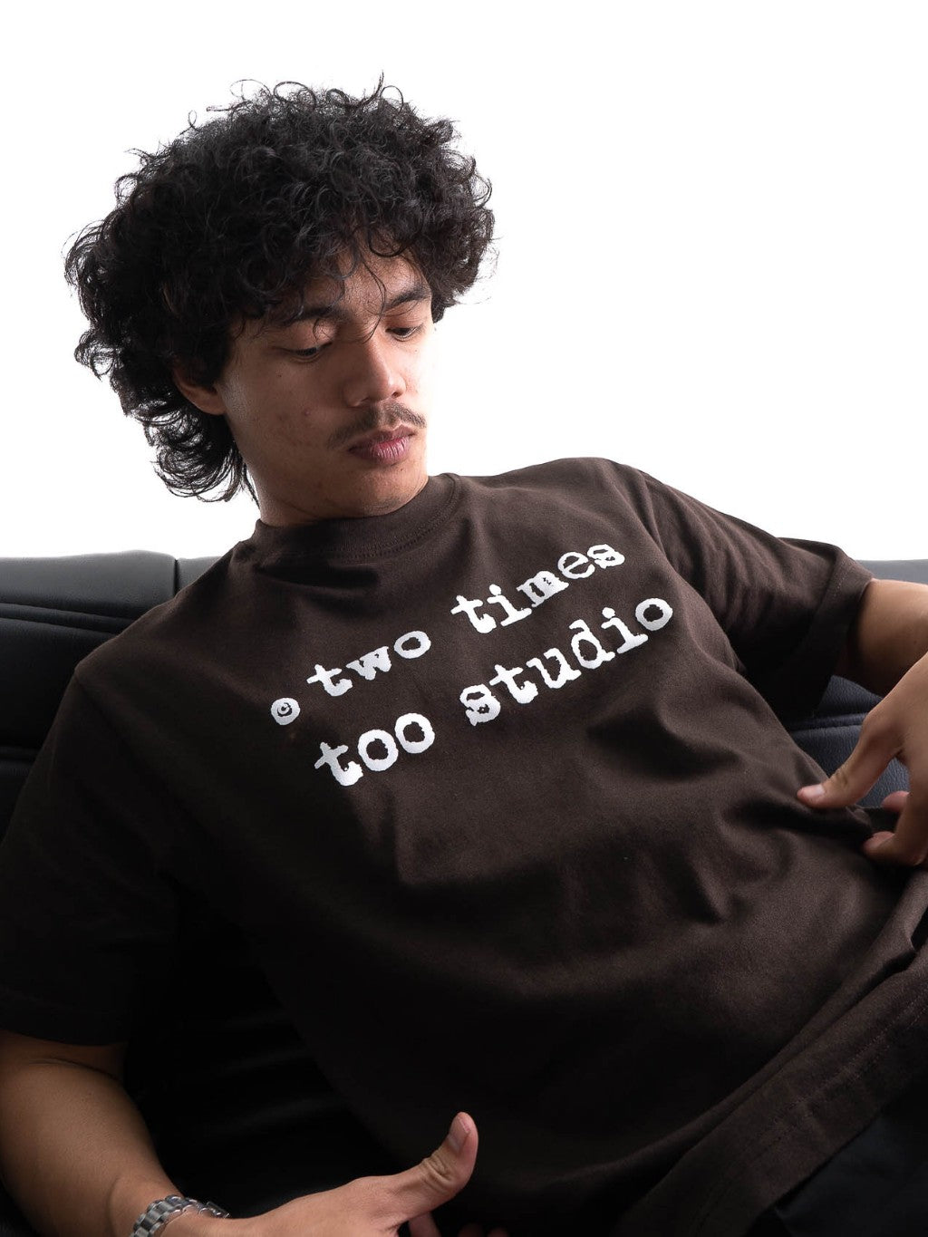 Logo Tee - Dark Brown/White