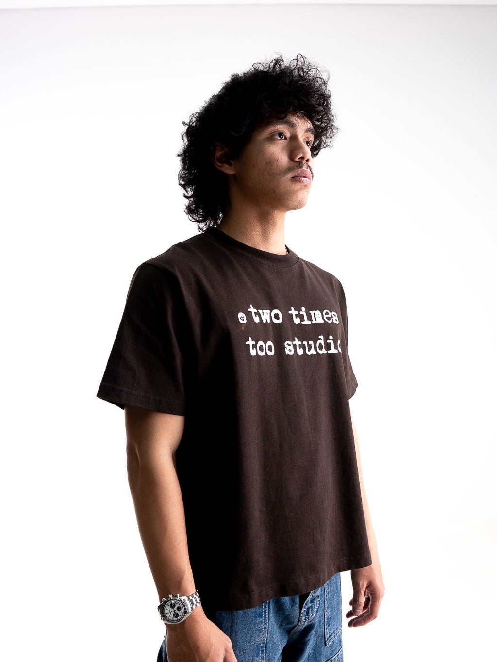 Logo Tee - Dark Brown/White
