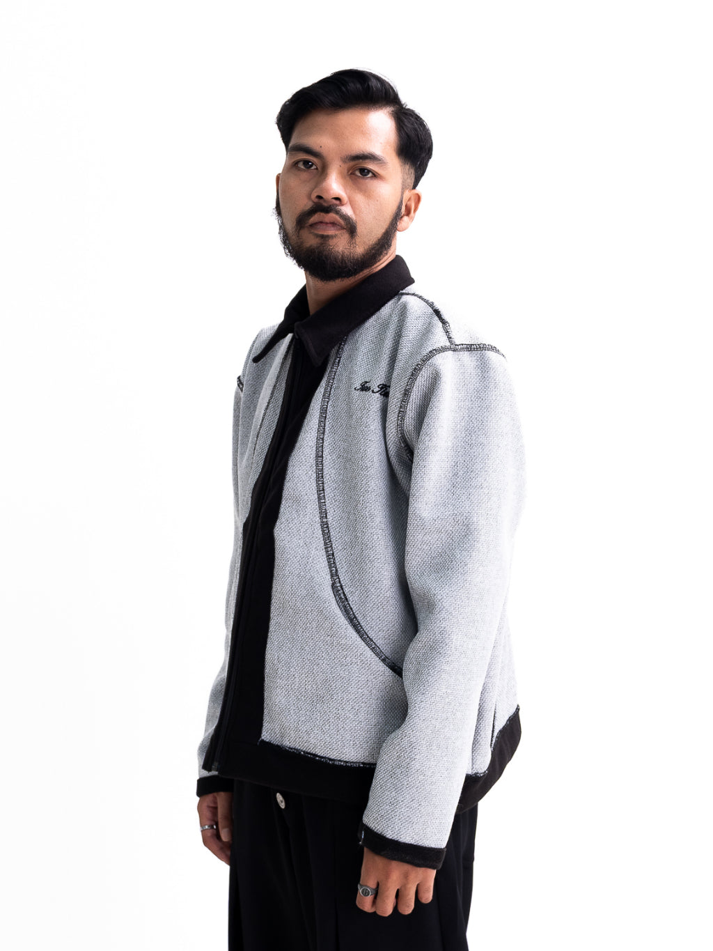 Contrast Stitched Knit Workjacket