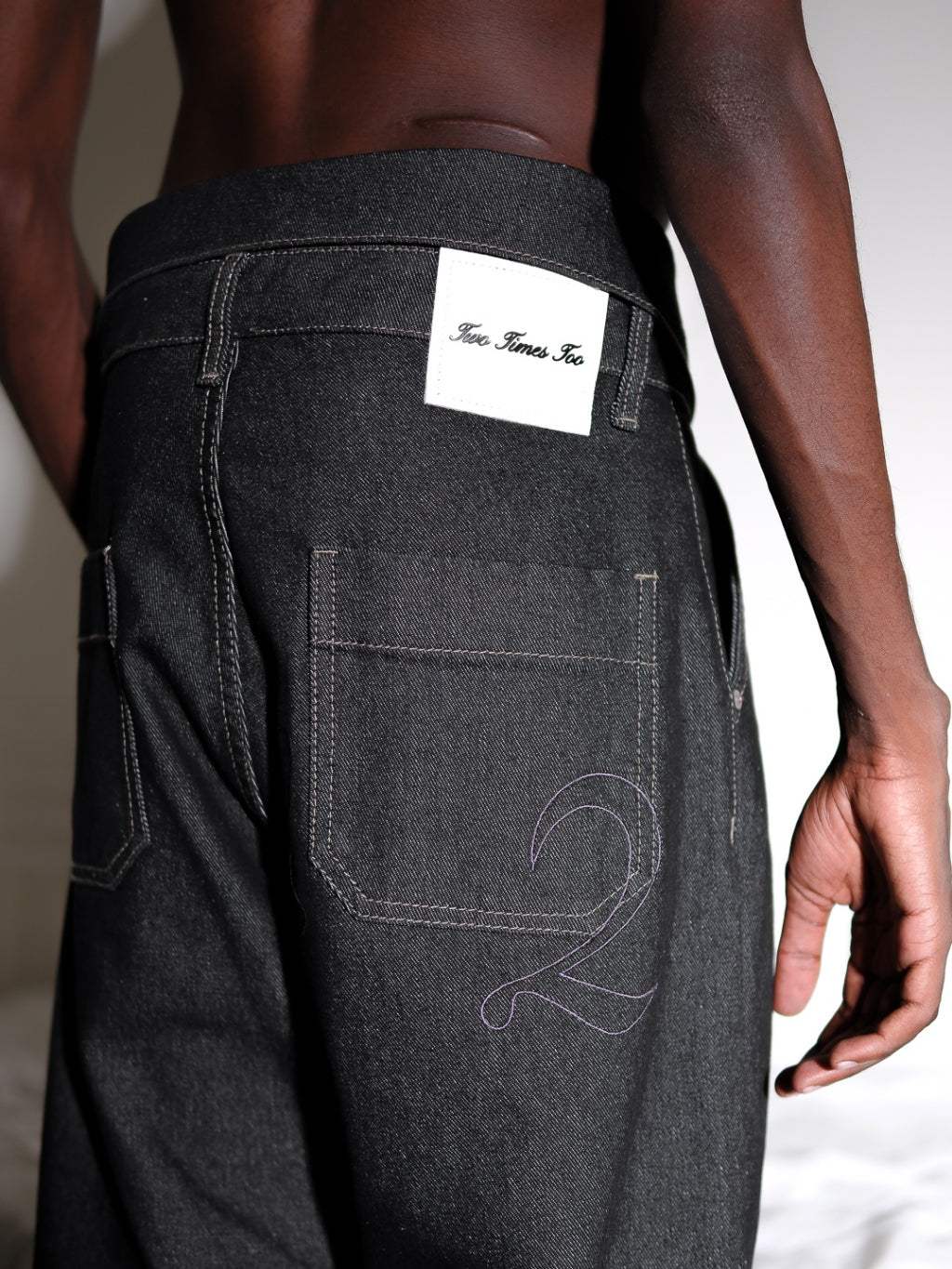 Pleated Raw Denim