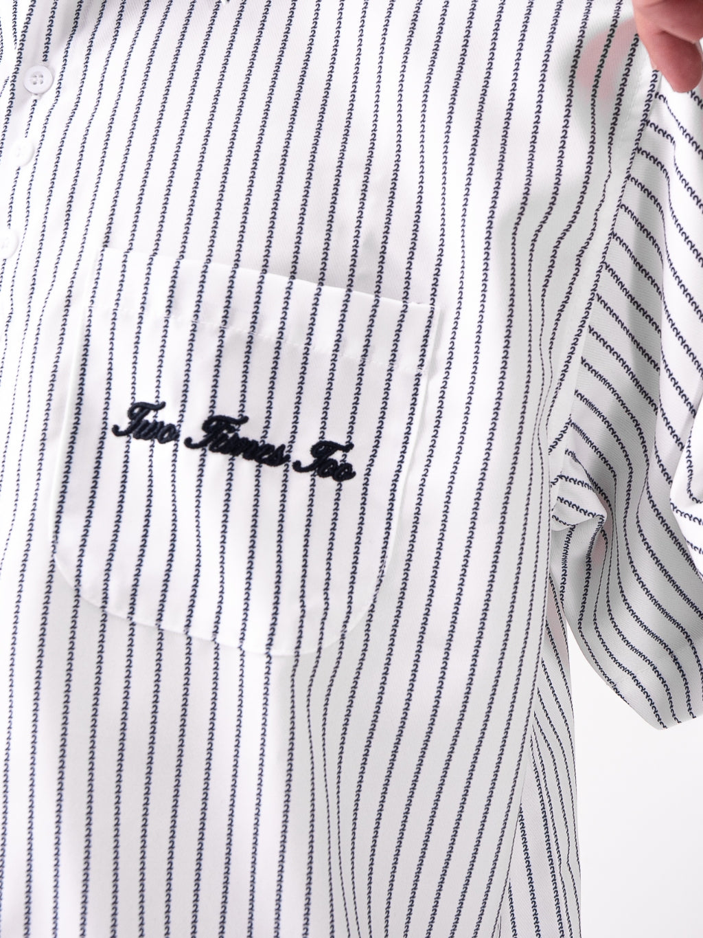 Pinstripe Logo Workshirt - Broken White