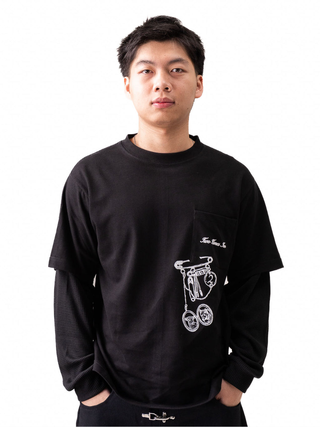 Double Layered Waffle Longsleeve - Pin