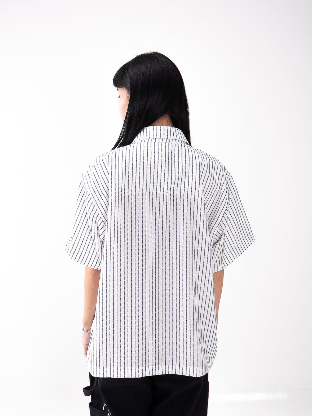 Pinstripe Logo Workshirt - Broken White