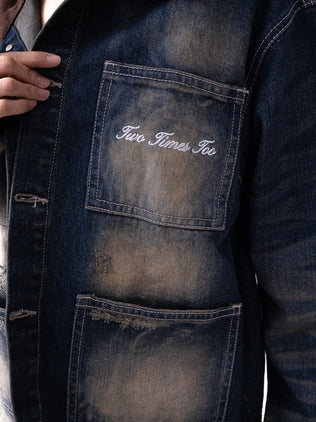 Four Pockets Denim Jacket - Vintage Blue