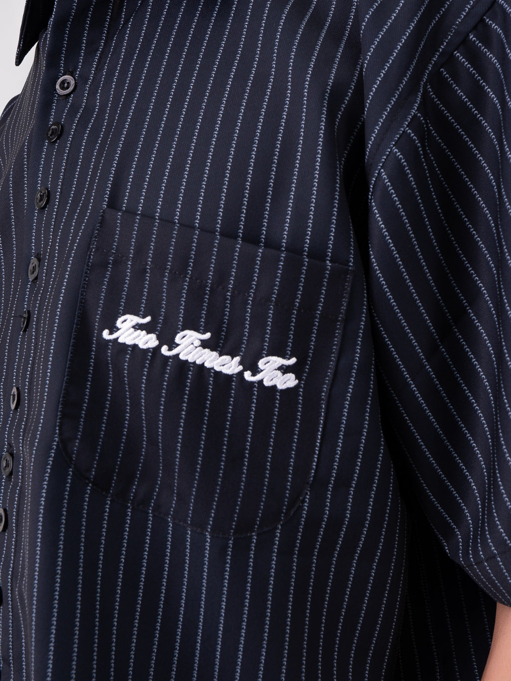 Pinstripe Logo Workshirt - Black Indigo