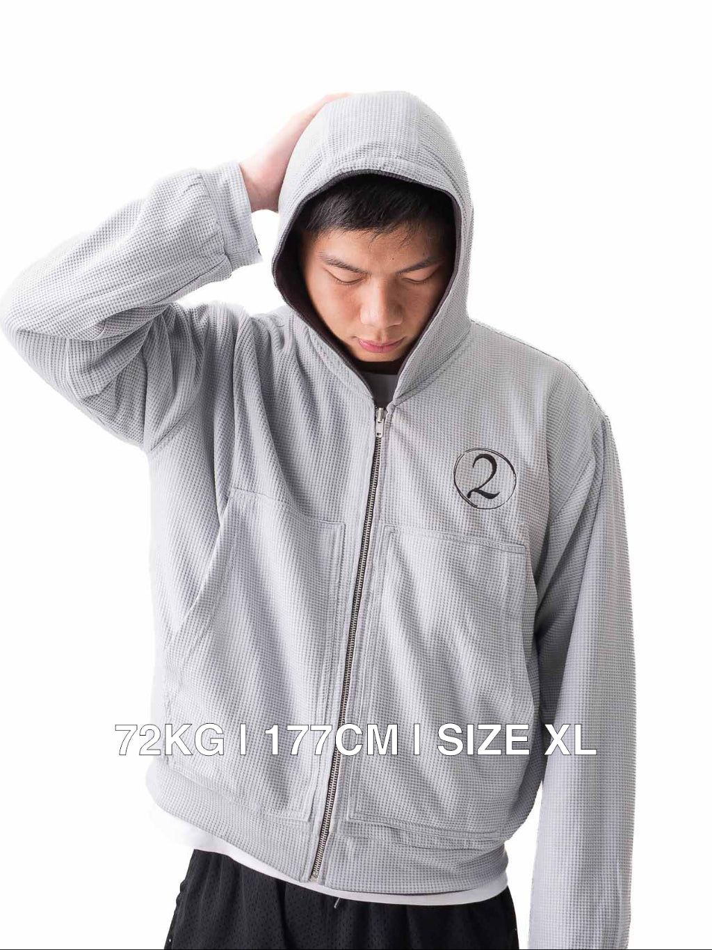 Reversible Waffle Hoodie - Ash purple/Ash teal