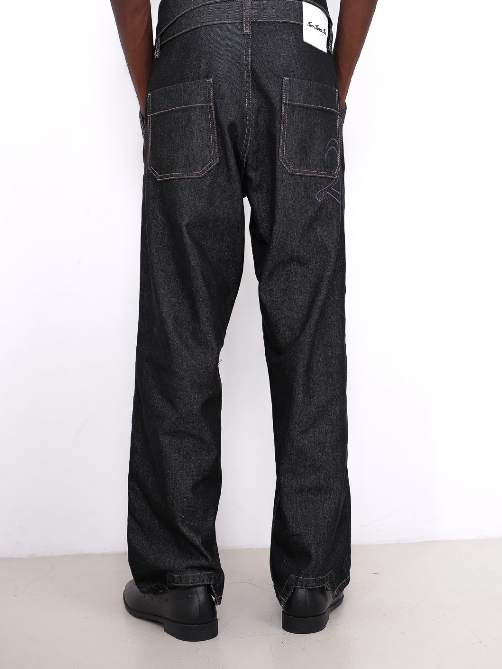 Pleated Raw Denim