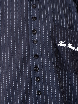Pinstripe Logo Workshirt - Black Indigo
