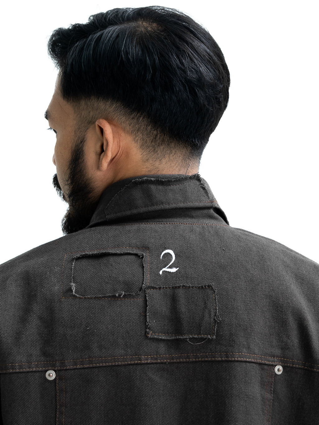 Patchwork Washed Twill Workjacket-Vintage Grey