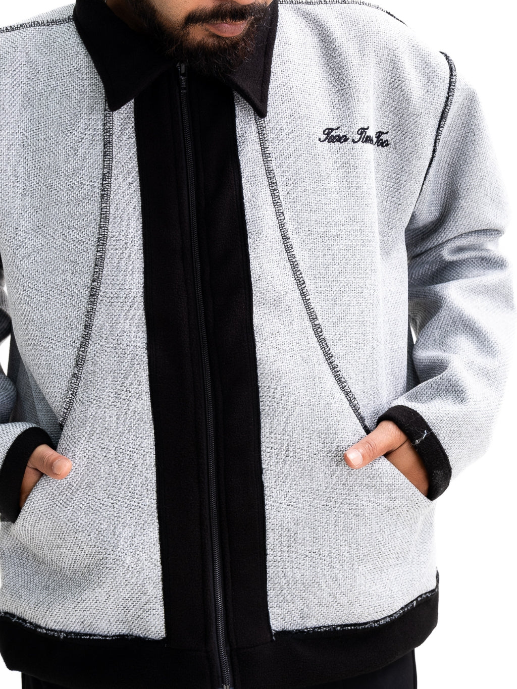 Contrast Stitched Knit Workjacket