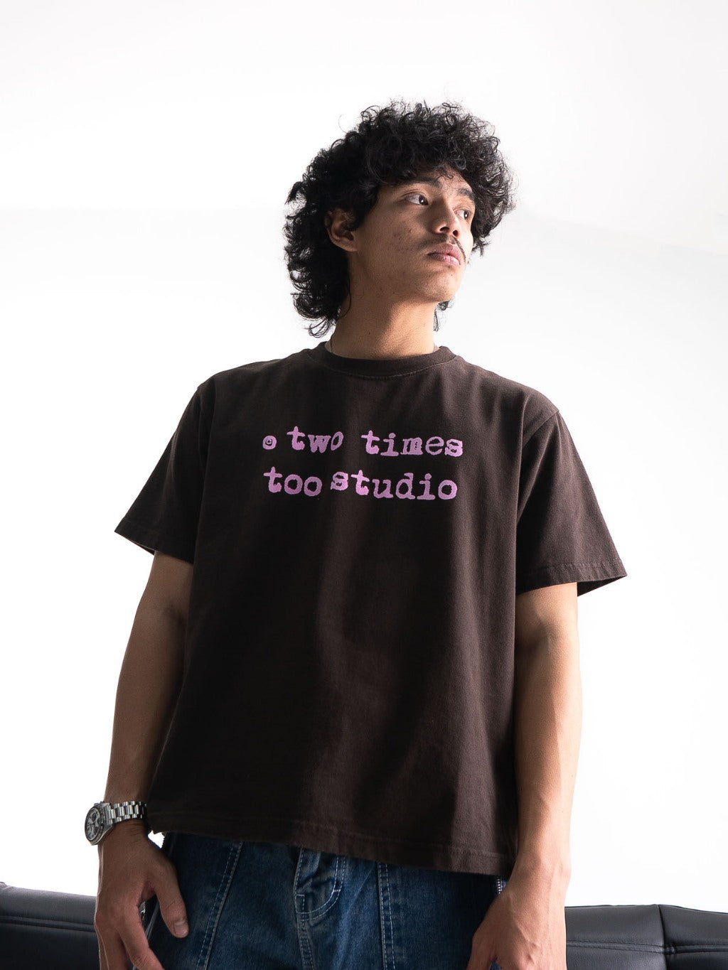 Logo Tee - Chocolate/Pink