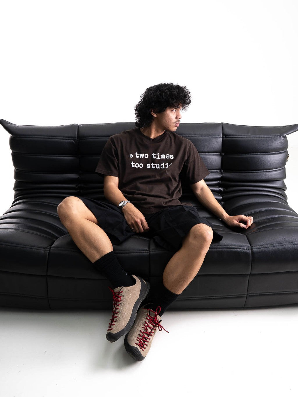 Logo Tee - Dark Brown/White