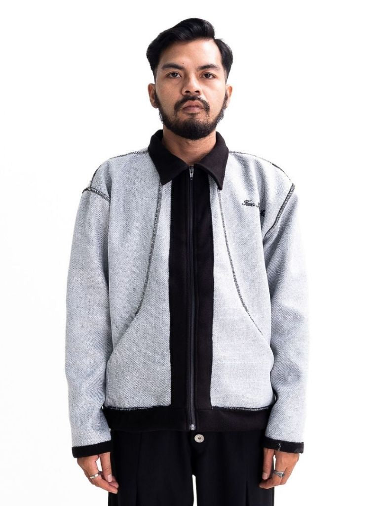 Contrast Stitched Knit Workjacket