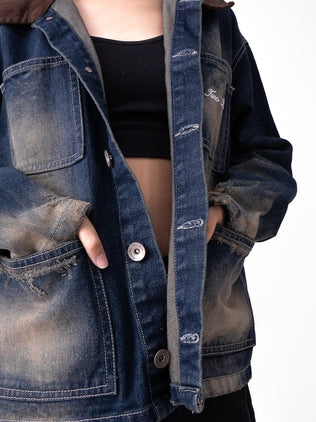 Four Pockets Denim Jacket - Vintage Blue