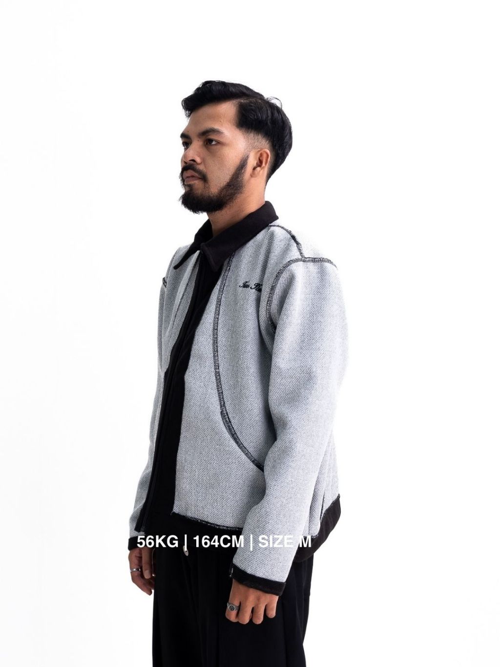 Contrast Stitched Knit Workjacket