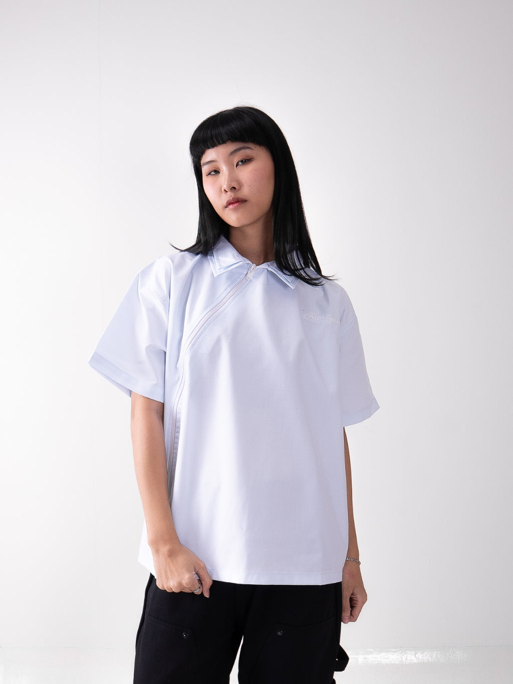 Asymmetrical Workshirt - Sky Blue