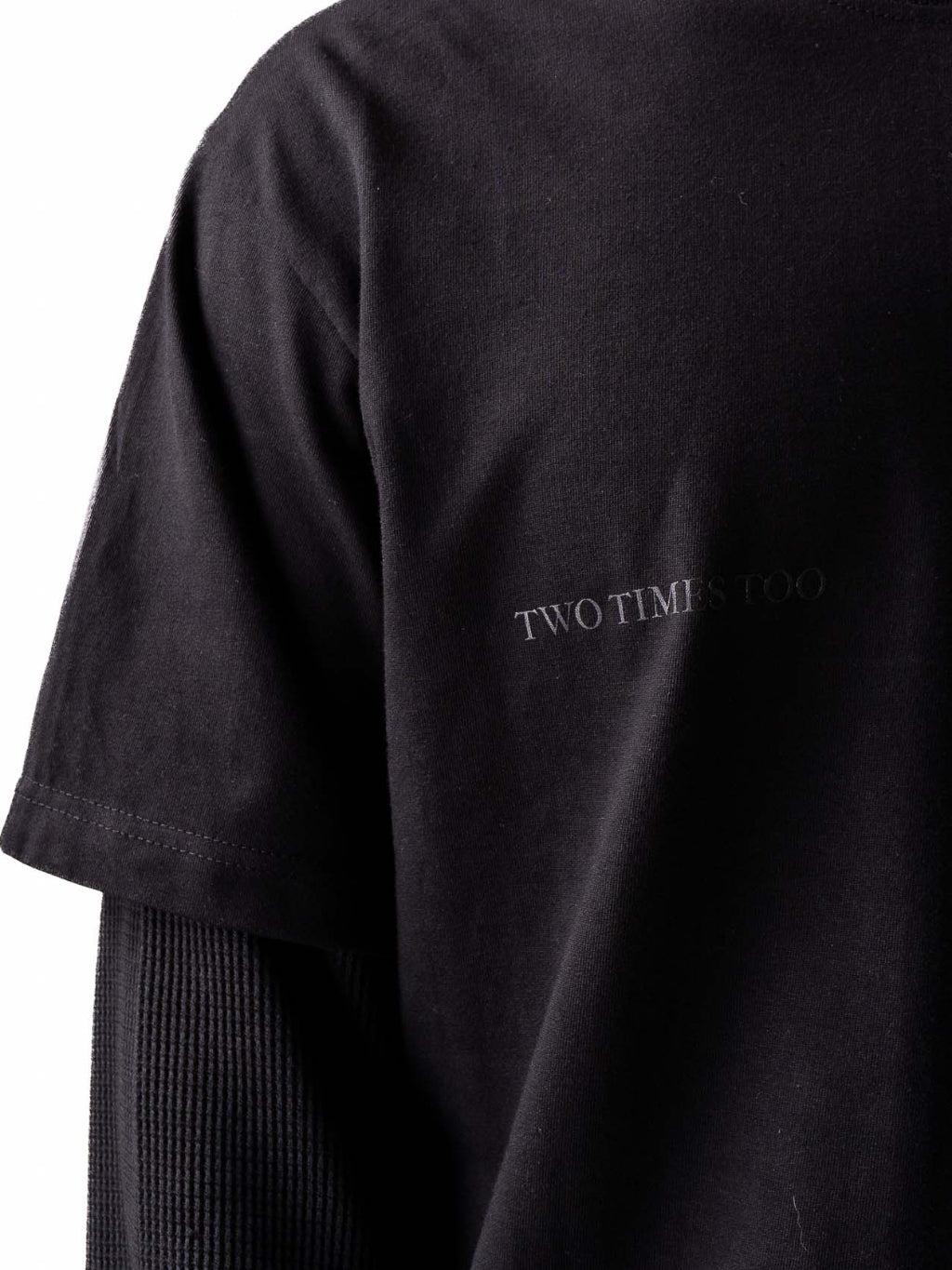 Double Layered Waffle Longsleeve - Jet Black/Jet Black