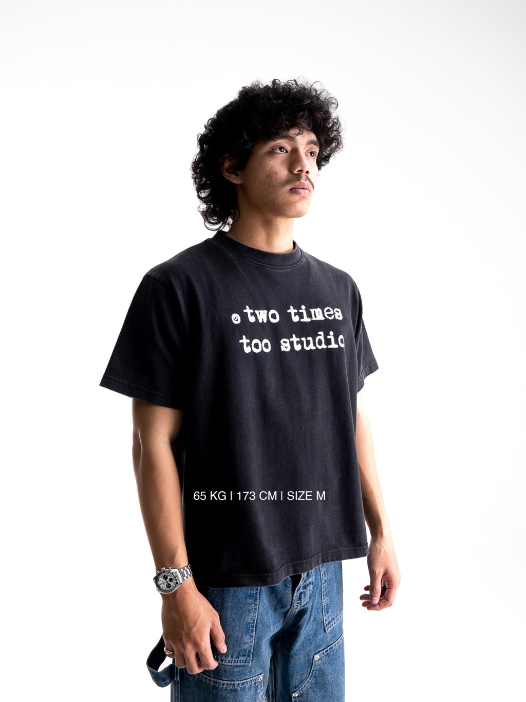 Logo Tee - Washed Black/White