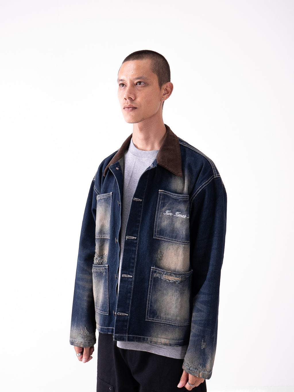 Four Pockets Denim Jacket - Vintage Blue