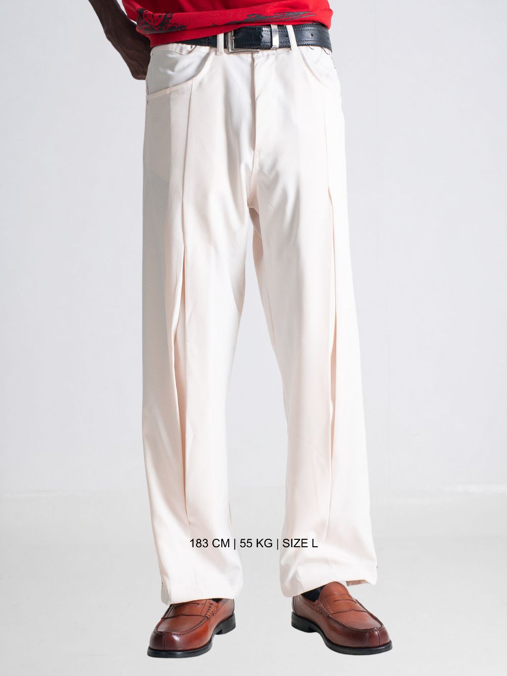 Pleated Everyday Trousers - Broken White