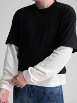 Double Layered Waffle Black/Broken White (Men)