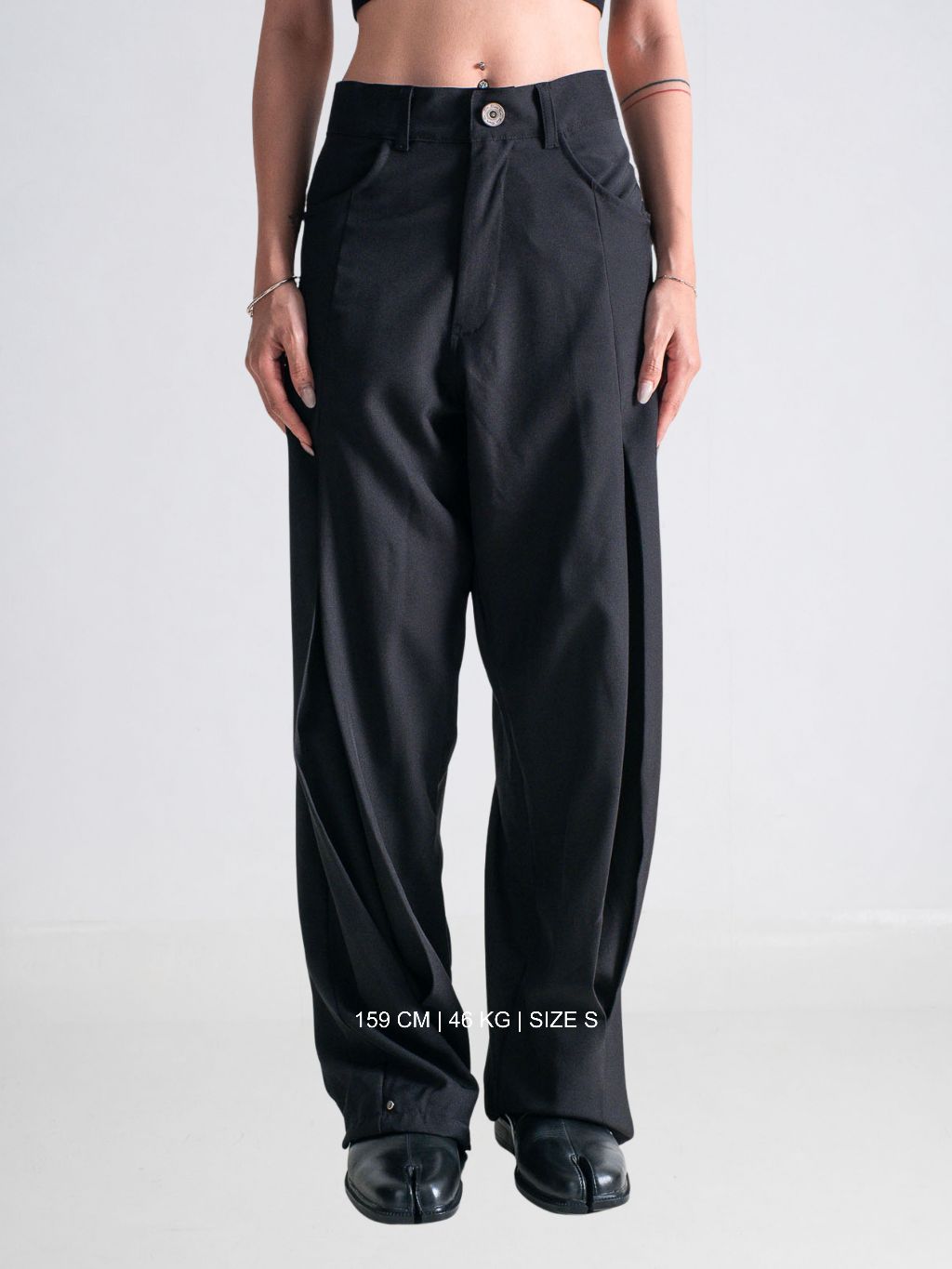 Pleated Everyday Trousers - Jet Black