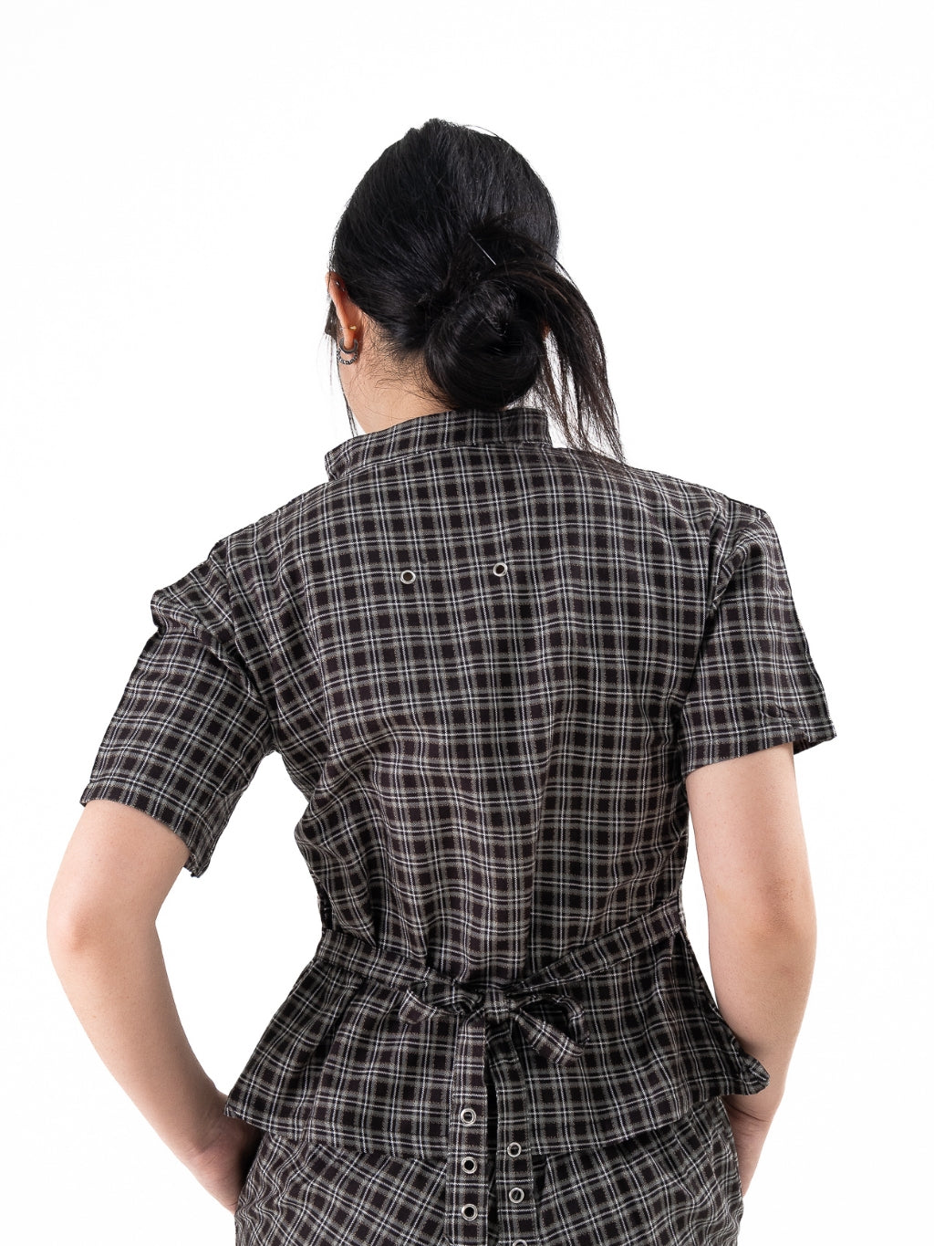 2TIMESTOO Asymmetrical Flannel Top