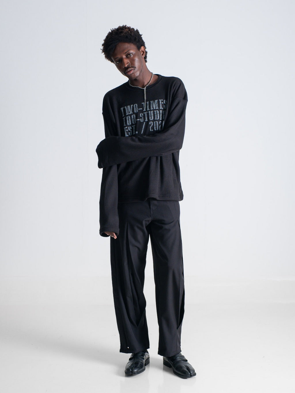 Waffle Longsleeve - Jet Black