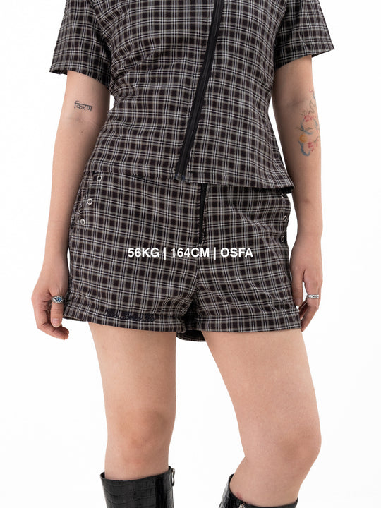 2TIMESTOO Detachable Flannel Shorts