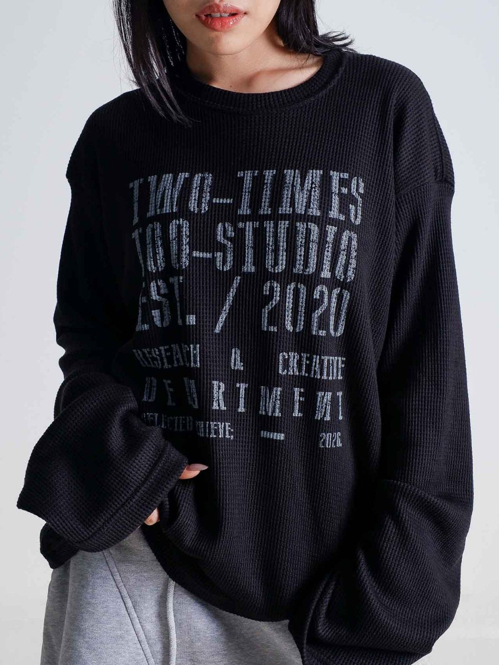 Waffle Longsleeve - Jet Black