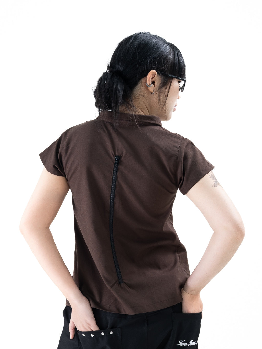 Multi Zip Top - Brown