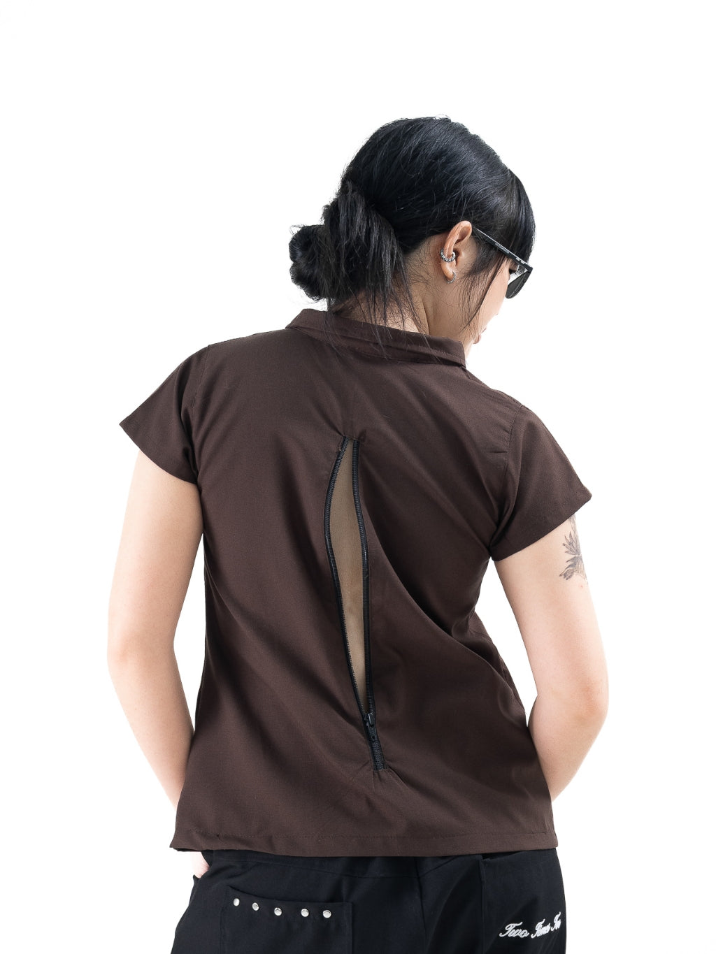 Multi Zip Top - Brown