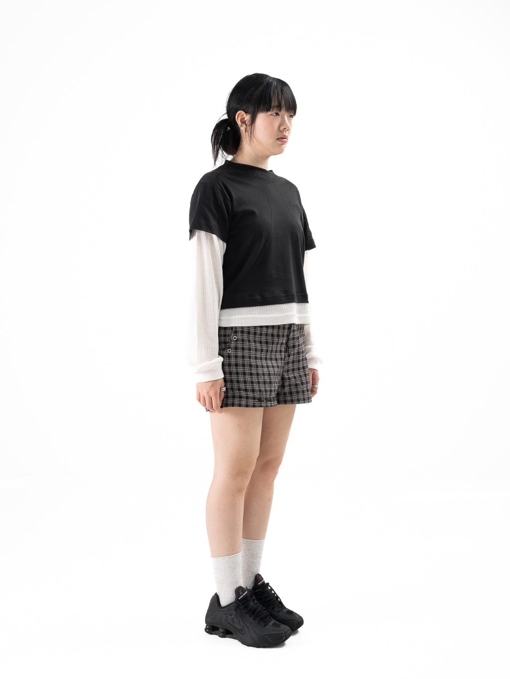 Double Layered Waffle Black/Broken White