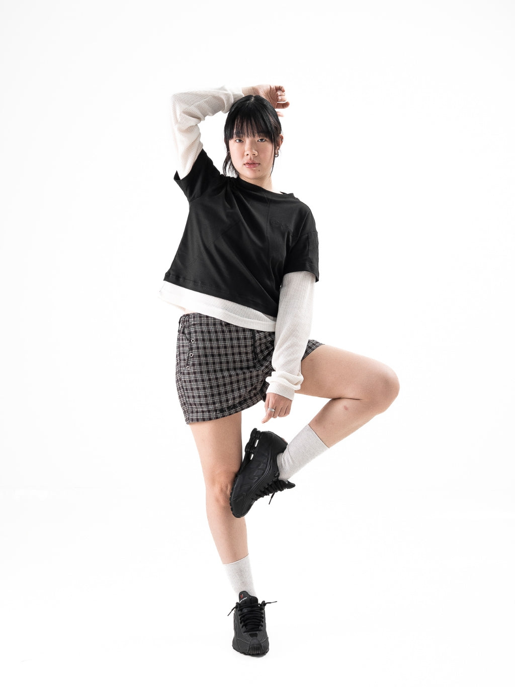 Double Layered Waffle Black/Broken White