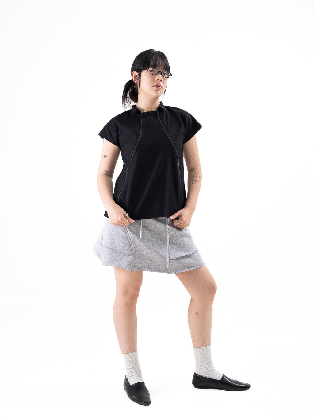 Multi Zip Top - Jet Black