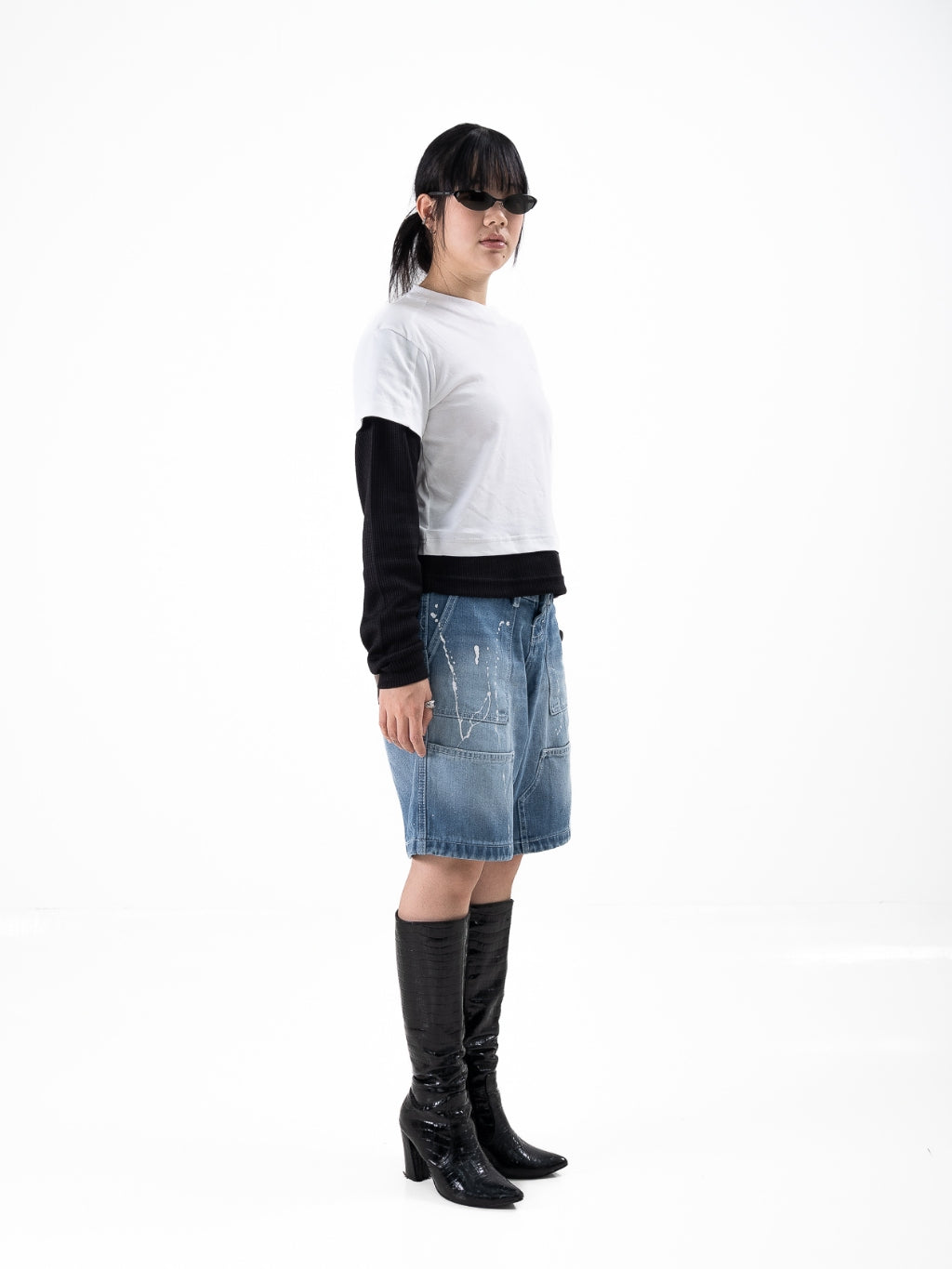 Double Layered Waffle White/Black