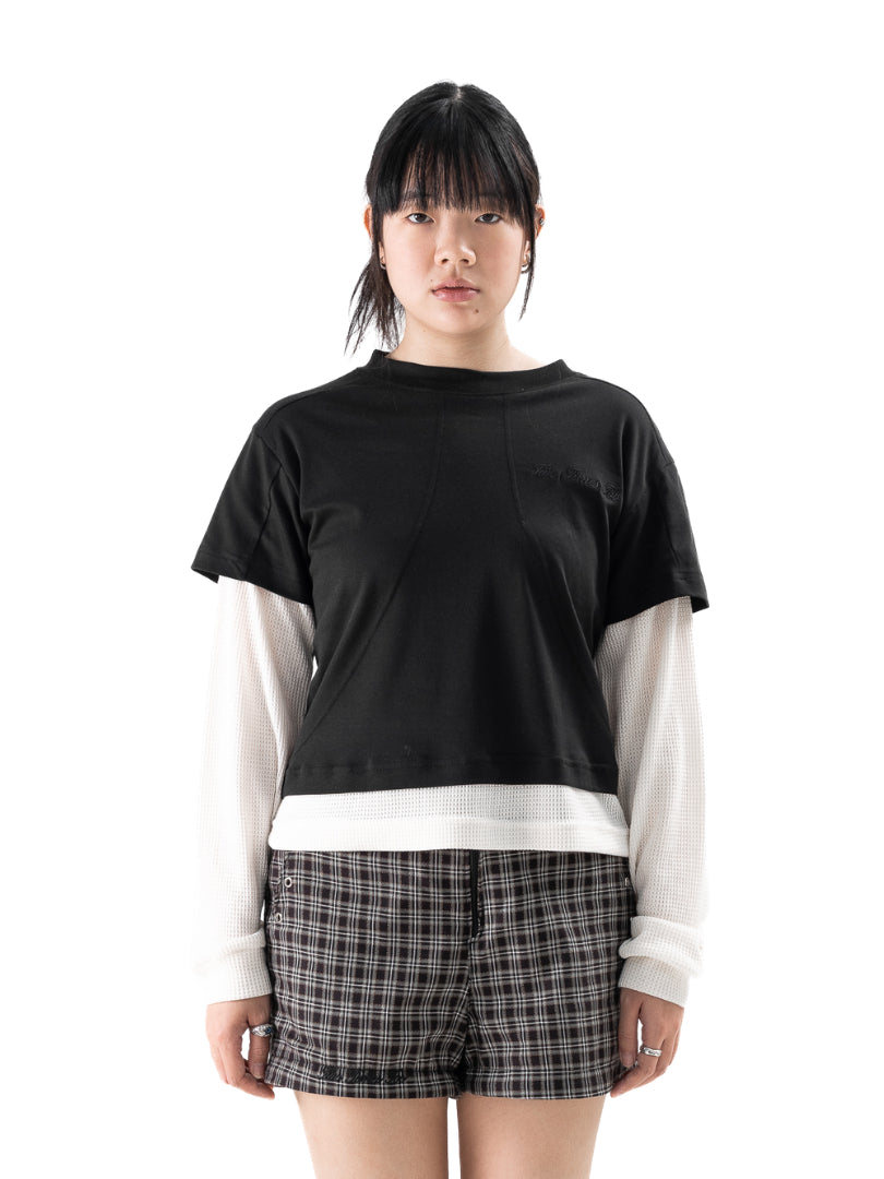 Double Layered Waffle Black/Broken White