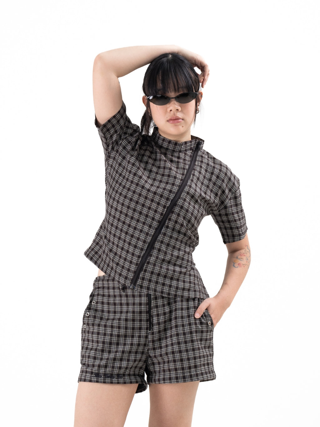 2TIMESTOO Asymmetrical Flannel Top