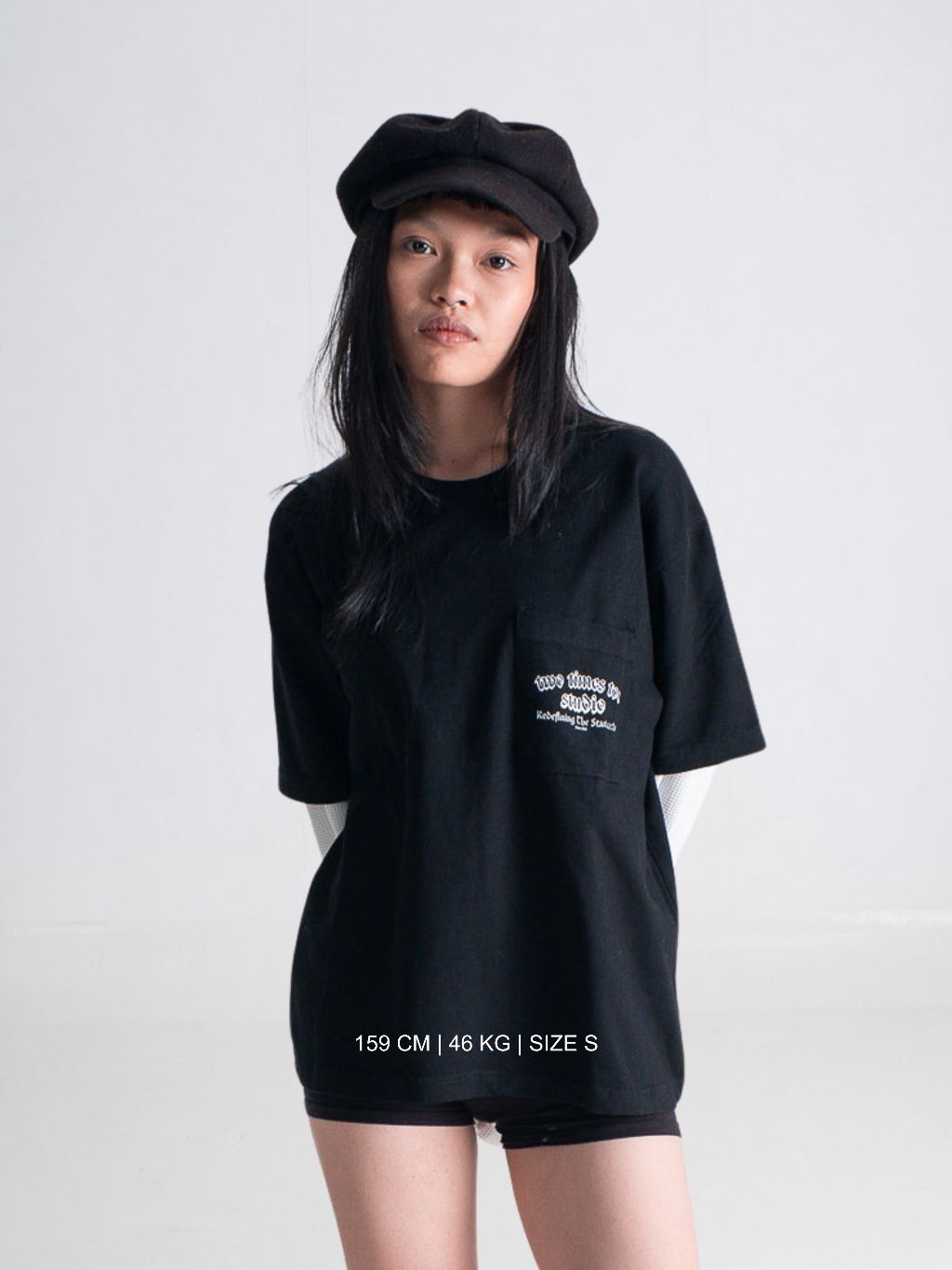 Studio Double Layered Waffle - Jet Black/White