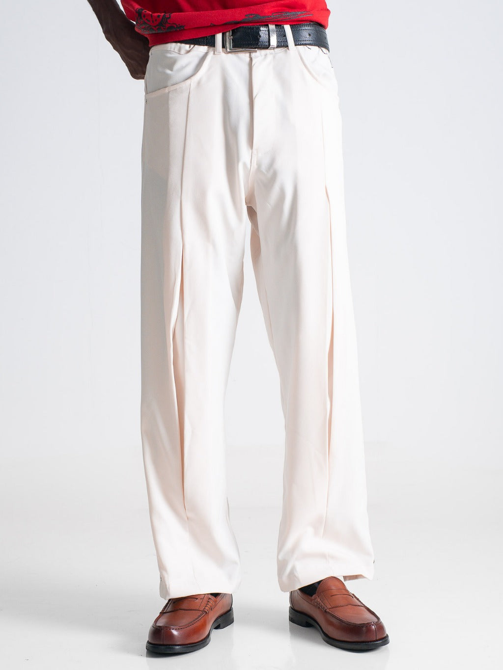 Pleated Everyday Trousers - Broken White