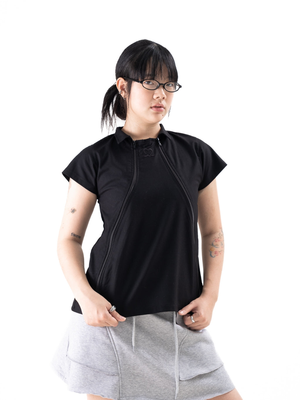 Multi Zip Top - Jet Black