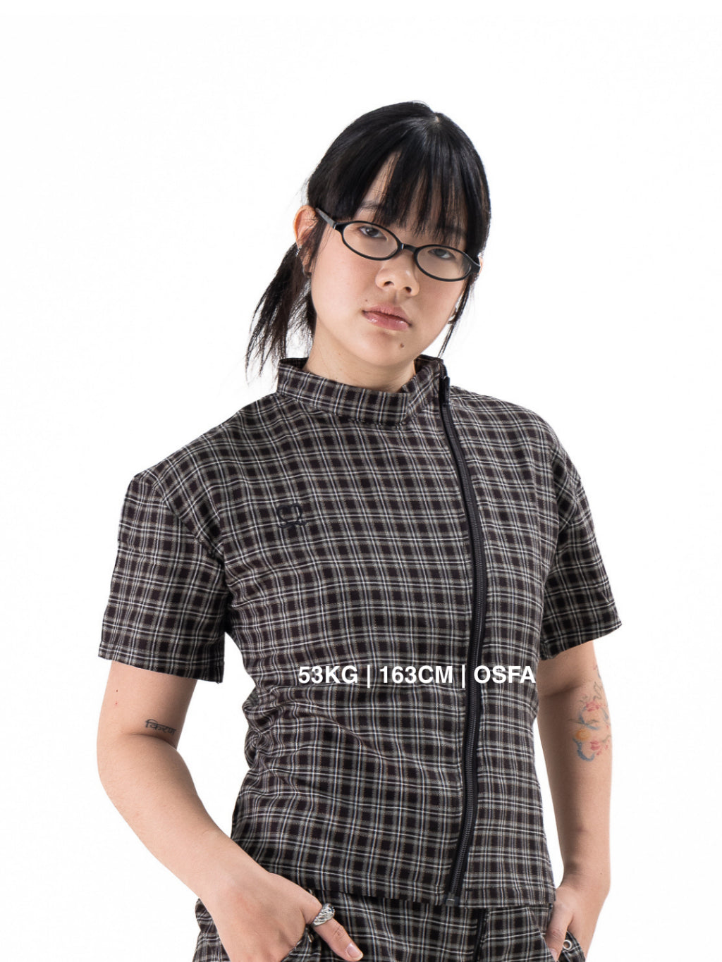 2TIMESTOO Asymmetrical Flannel Top