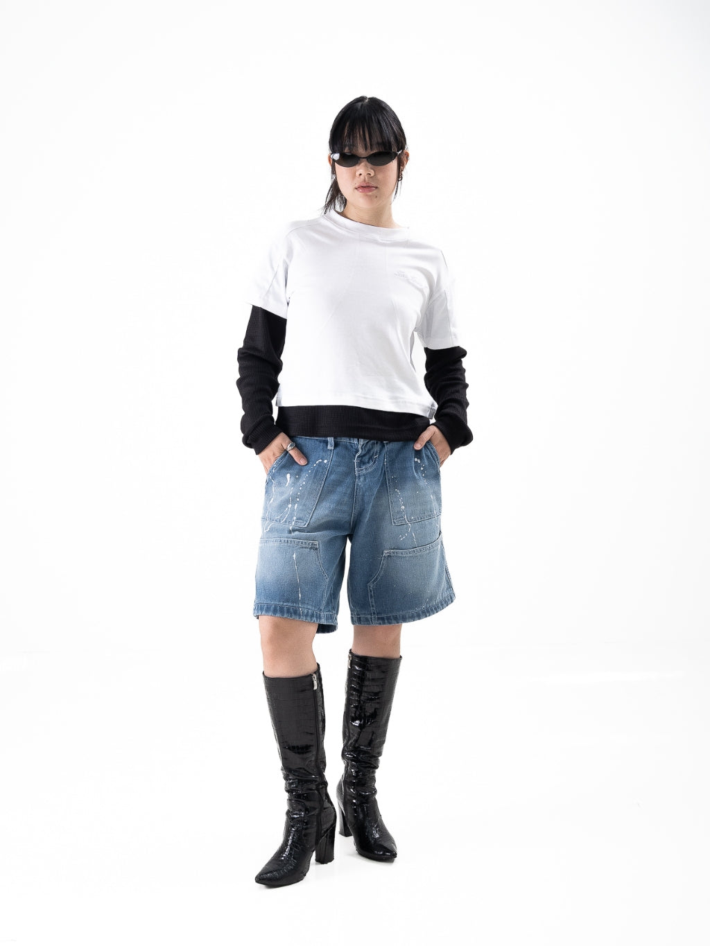 Double Layered Waffle White/Black