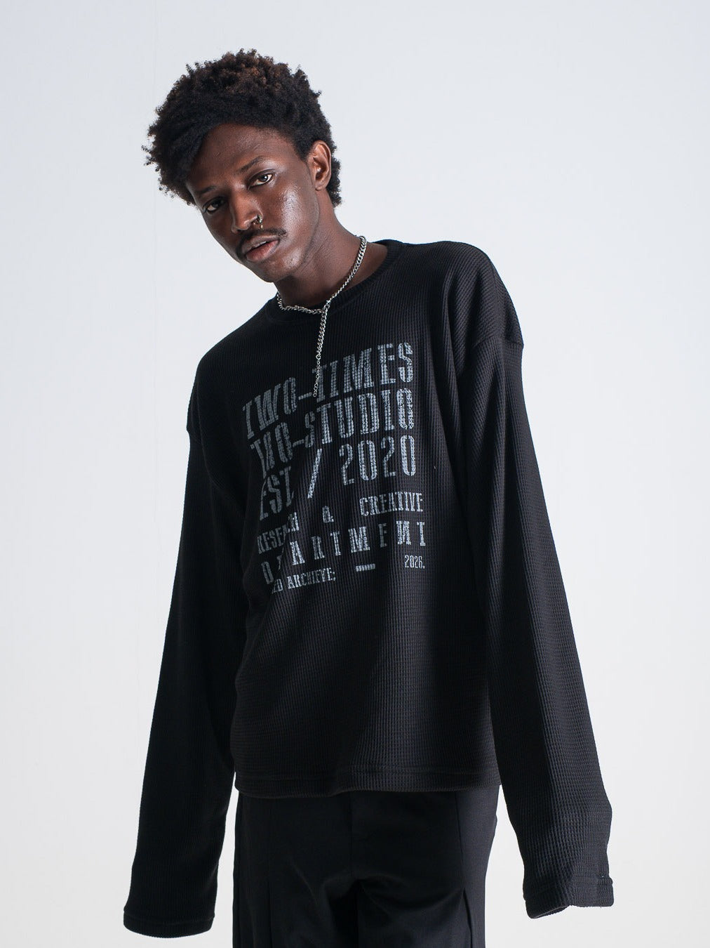 Waffle Longsleeve - Jet Black