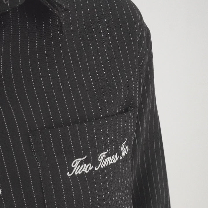 Pinstripe Multi Button Shirt